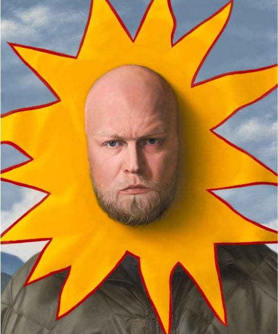 Leif Borges "Sonnenjunge", Gemälde, Acryl und Öl auf Leinwand